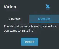Virtual camera install